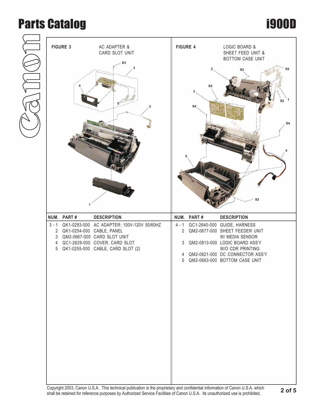 Canon PIXUS i900D Parts Catalog Manual-3